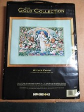 Vintage Dimensions Gold Collection Mother Earth Cross Stitch Kit 1995 Open Pkg