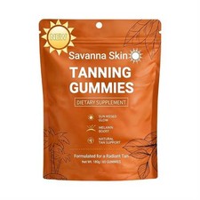 Savanna Skin Tanning Gummies, with Vitamin C  E, Astaxanthin, Beta Carotene  L