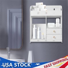Bathroom Cabinet Wall Mount Medicine Cabinet Storage Cupboard Organizer White