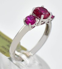LAB CREATED 2.12 Cts RUBY SOLITAIRE RING SOLID .925 Silver  - NEW WITH TAG