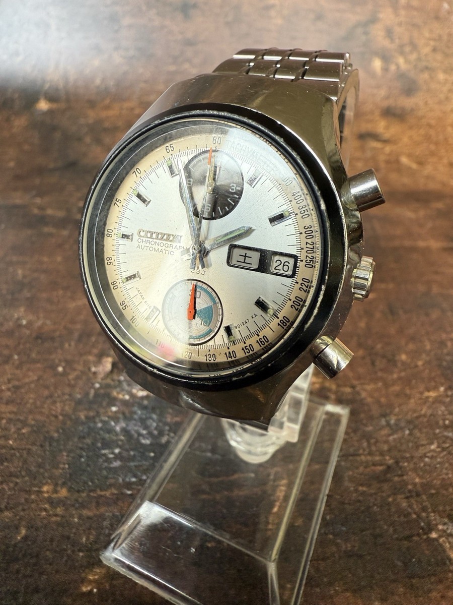 Vintage Citizen Challenge Timer Chronograph 4-901037 TA Panda Automatic Watch View 5