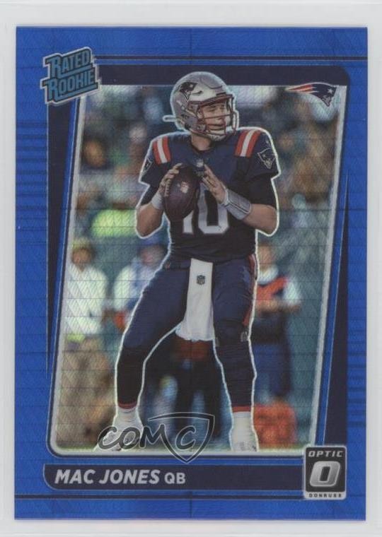 2021 Panini Donruss Optic Rated Rookie Blue Hyper Prizm Mac Jones #206 0wa5