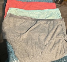 3 Hanes Ultimate Women's Cotton Hi-Cut Underwear, Size 10 Nice OGH