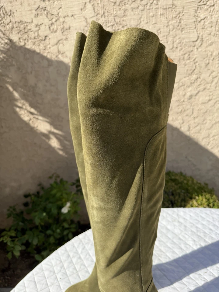 Kelsi Dagger Womens Olive Oiled Suede Otk Over the Knee Boots Loganos Size 8.5 M - Image 3 of 4