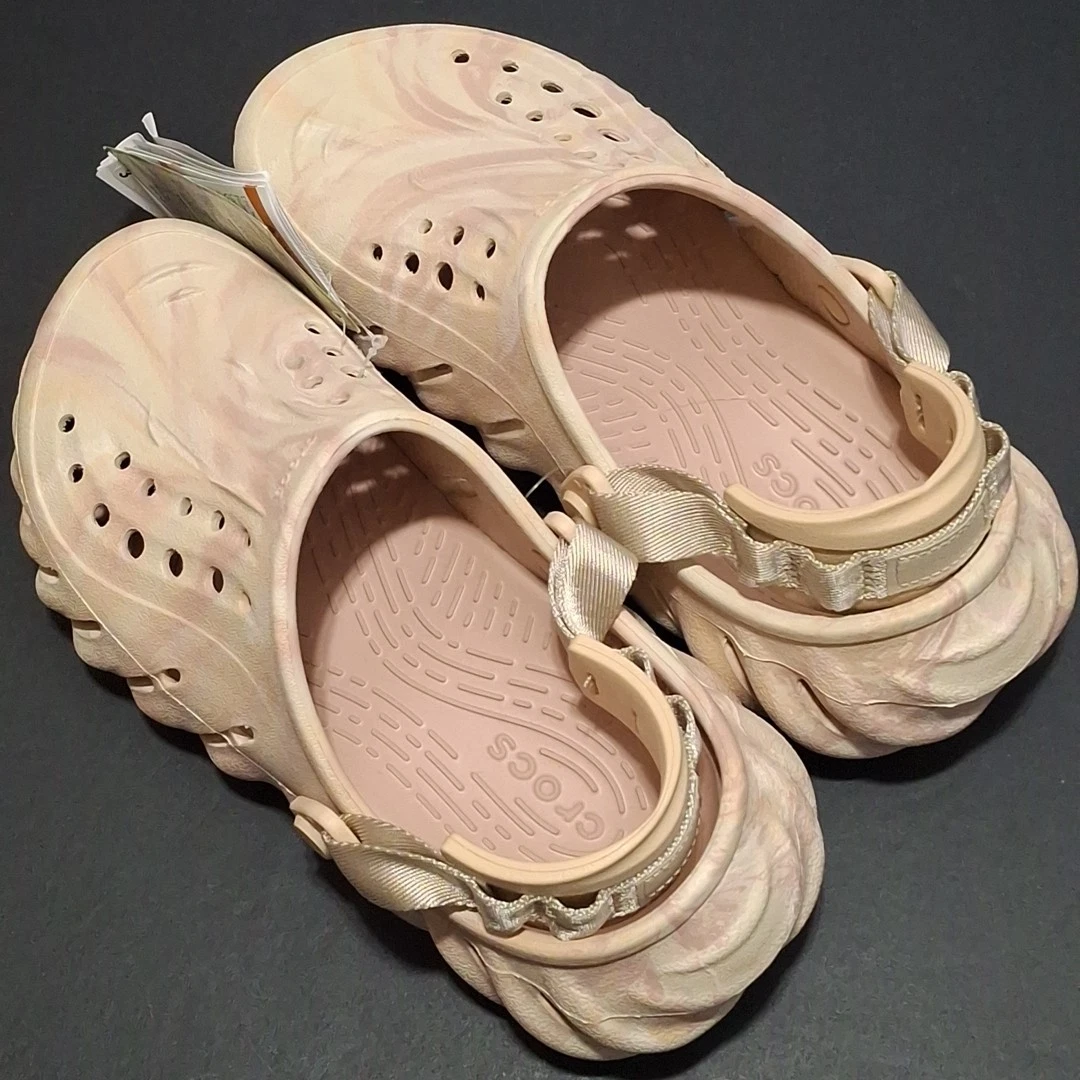 Crocs M-6/W-8 Echo Marble Clogs 208454-6WS, Quartz/Marble