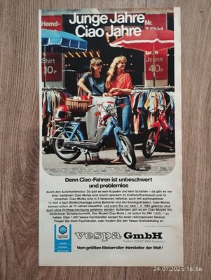ORIG REKLAME WERBUNG  1981  VESPA  - dabei sein mit CIAO