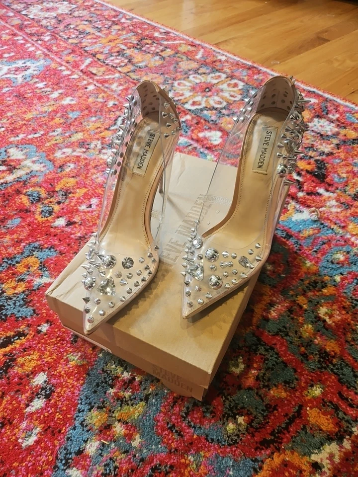 Tacones de aguja transparentes con tachuelas Steve Madden Veronicka - talla 10 Foto 2 de 4