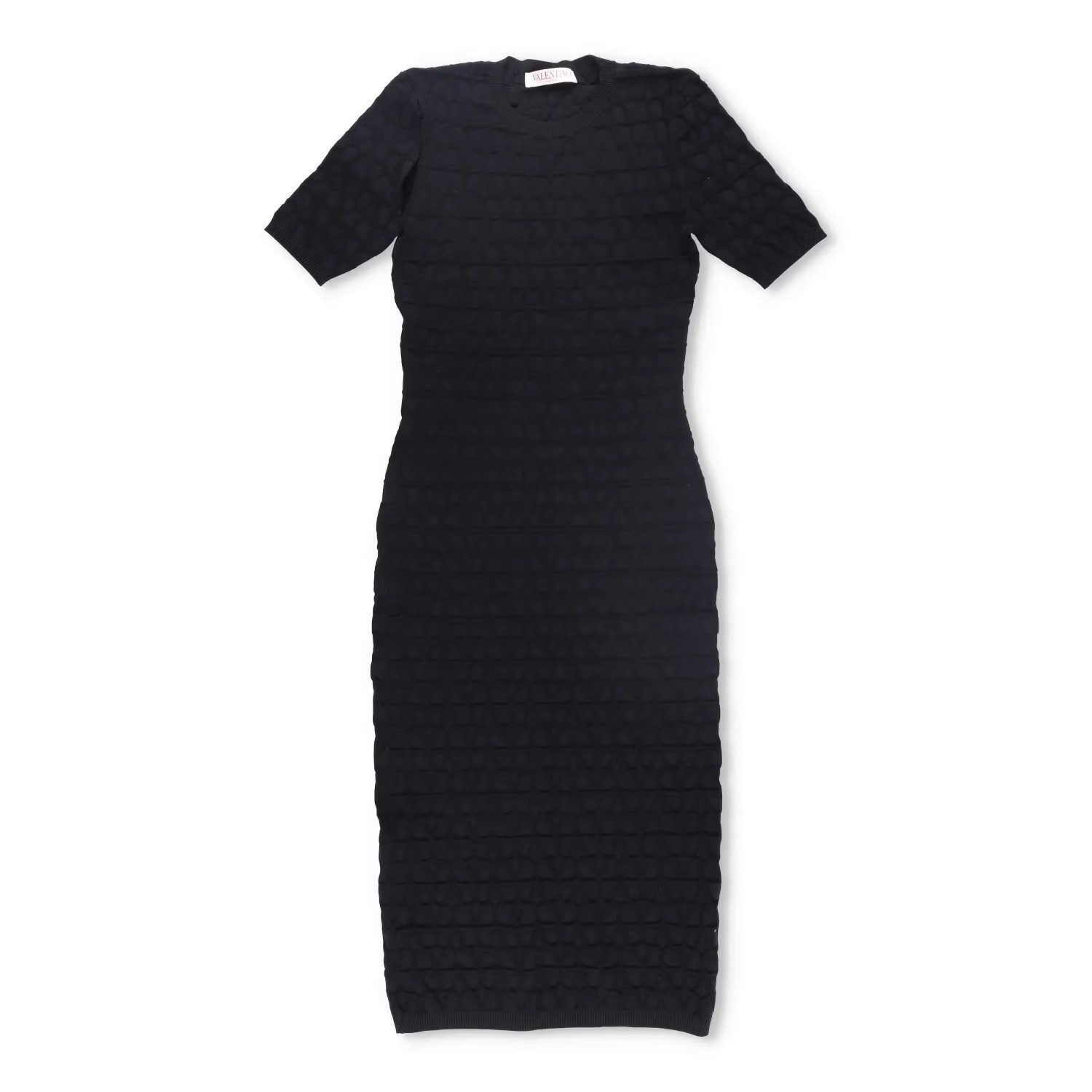 VALENTINO Womens Knit Midi Dress Black Round Neck Half Sleeve Large RRP 1850 thumbnail 2