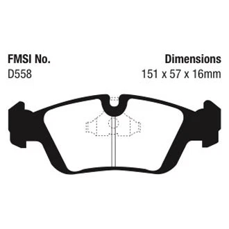 For BMW Z3 1996-1998 EBC DP4914R Yellowstuff Front Brake Pads Foto 2 de 3