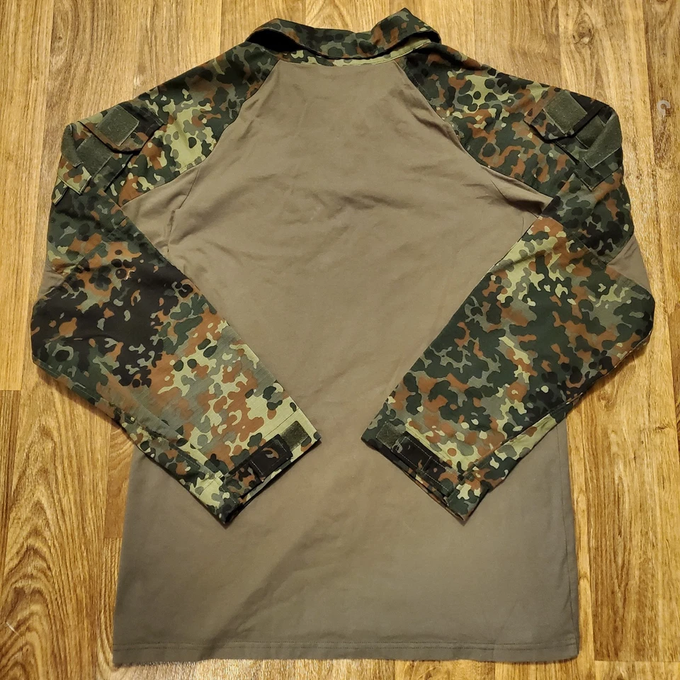 Military Camouflage Combat Shirt Men L Armoured Sleeves 1/4 Zip Pullover Ripstop - Image 3 of 4