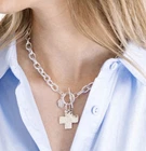 Susan Shaw Hand Cast Sterling Silver Cross Toggle Necklace NWT