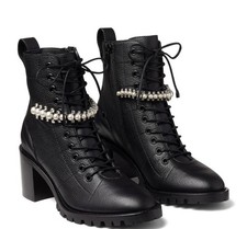 Jimmy Choo Cruz Ankle Boots W/ Crystals Size 39.5 RUNS SMALL 