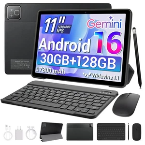 Ensemble complet d'onglet Android 16 tablette 11" IPS HD Affichage 30GB RAM 128GB ROM 7800mAh AI