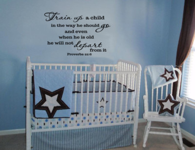 TRAIN UP A CHILD IN THE WAY HE SHOULD GO VINYL WALL DECAL SCRIPTURE HOME DECOR 