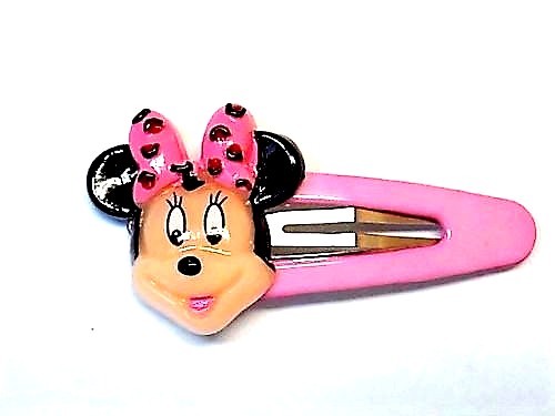 Minnie Mouse Pink + Red 4 Piece Hair Clips (Left & Right Clips) - Picture 4 of 5