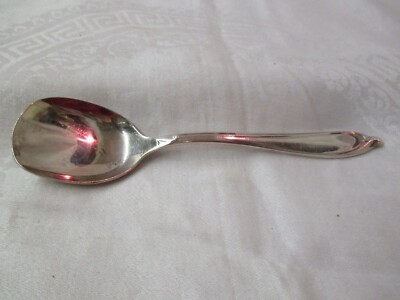 Vintage 1960 IS International Deep Silver plated Sugar Spoon Happy Anniversary
