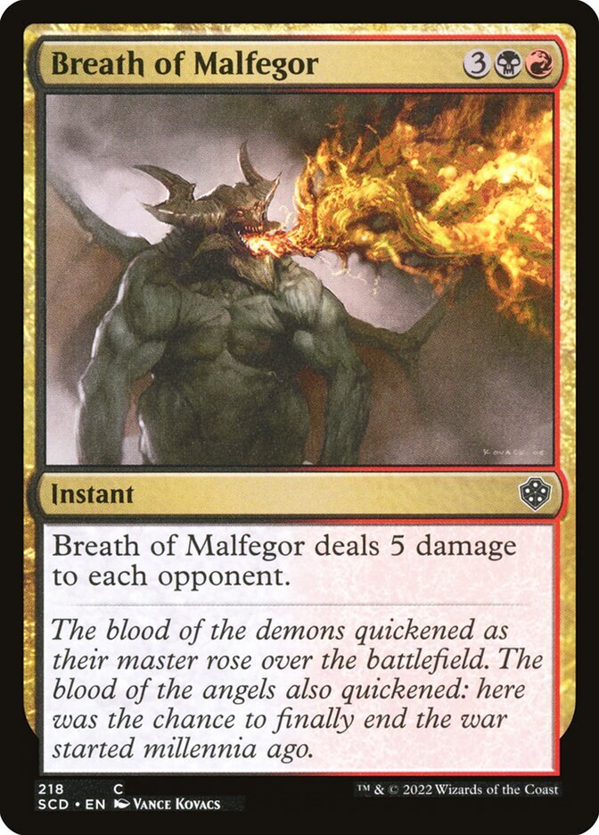 MTG Magic the Gathering Breath of Malfegor (218/418) Starter Commander Decks LP