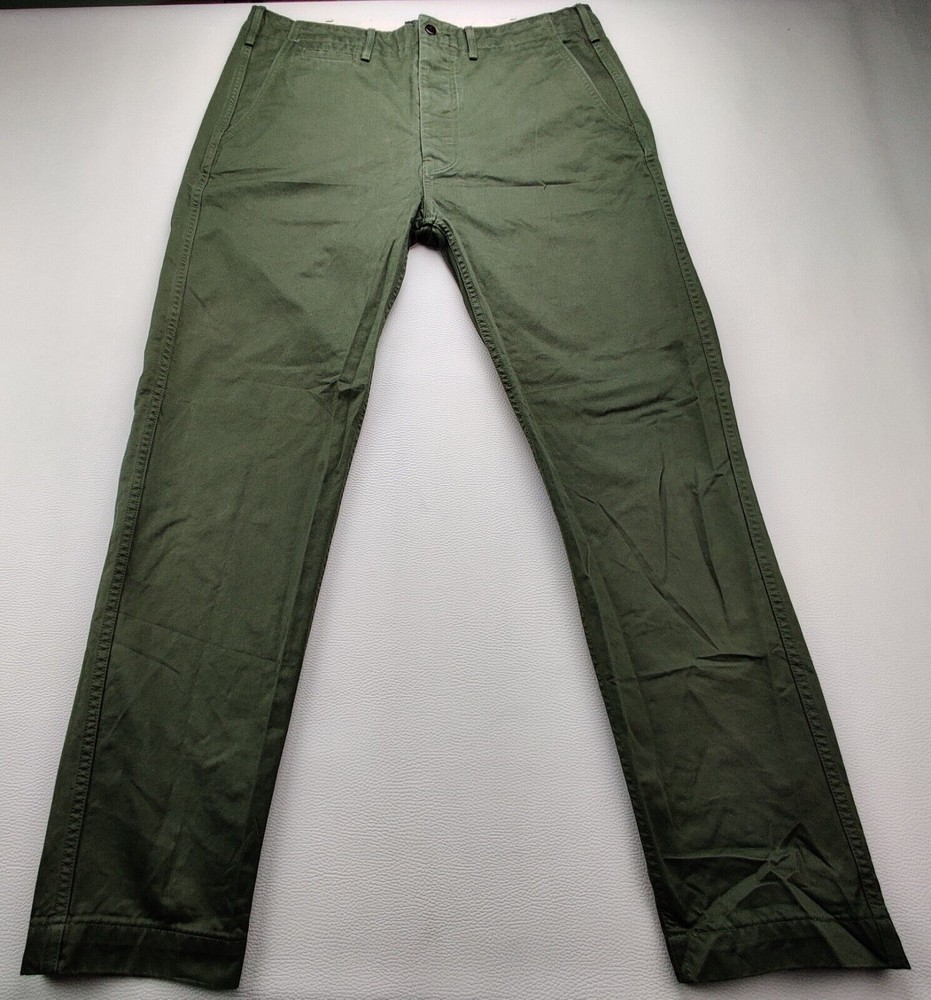 Levis Strauss Mens 36x31 Olive Green Cotton Straight Fit Chino Pants