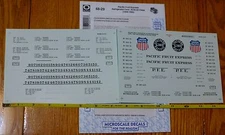 Microscale Decal O #48-29 Pacific Fruit Express - 40' Ice-Cooled Reefers 1946-52