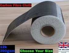 12K 300gsm Real Carbon Fiber Fibre Black Cloth Fabric Twill Weave Unidirectional