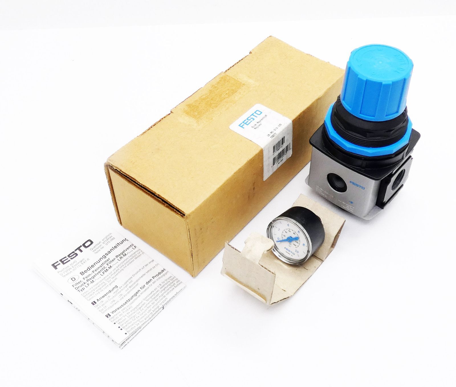 Festo LR-M3-G1/2-07G 178872 Pressure Control Valve incl. Pressure Gauge -Unused/Original Packaging-