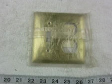 P&S Pass & Seymour SB18-PBCC 2-Gang Toggle Receptacle Brass Wallplate, New