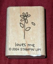 Stampin' Up A Little Love FLOWER LOVES ME LOVES NOT Wood Mounted Rubber Stamp