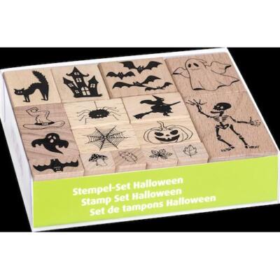 Heyda Holz montiert Gummistempel Set - Halloween 16 Teile