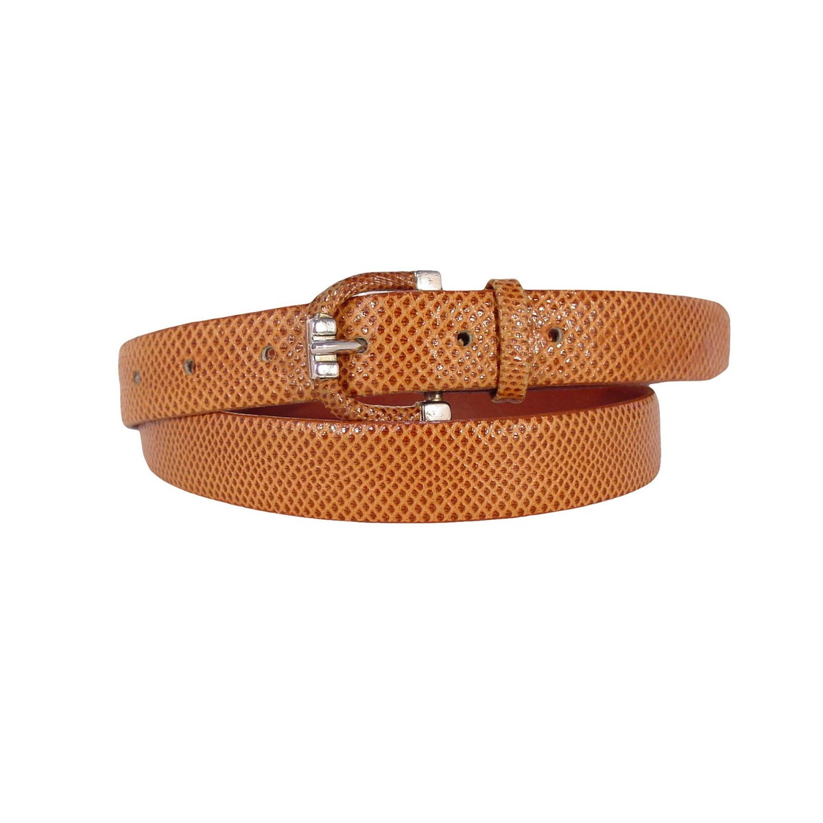 DESIGNER Style Vintage Tan Lizard/Reptile Belt Women display picture 3