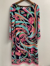 London Times DRESS 12 NAVY PINK KNEE LENGTH PARTY SHOWER WEDDING