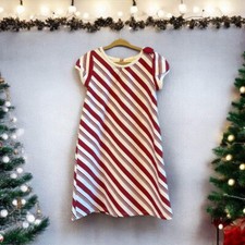 Festive Girl  s Gymboree Candy Cane Striped Holiday Dress-Size 6