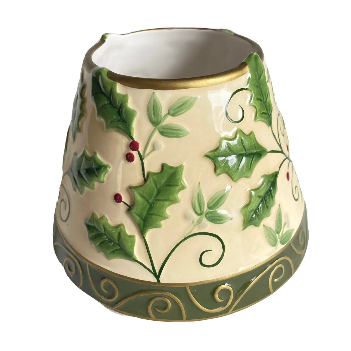 YANKEE CANDLE Winter Holly Berry Jar Candle Christmas Lamp Shade Topper Dahlan