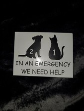 IN CASE OF EMERGENCY SAVE MY PETS Door Sticker/Decal Customizable Numbers