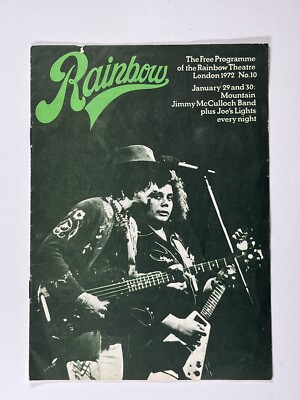 Rainbow Mountain Programm Jimmy McCulloch Rainbow Theatre London Januar 1972