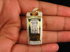 2Ct Round  Lab-Created Moissanite Rolls Royce Key Pendant 14K Yellow Gold Plated