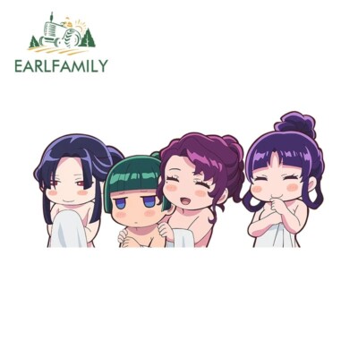 EARLFAMILY 5.1'' Maomao Funny Chibi Kawaii Anime Car Sticker Vinyl Windows Decal