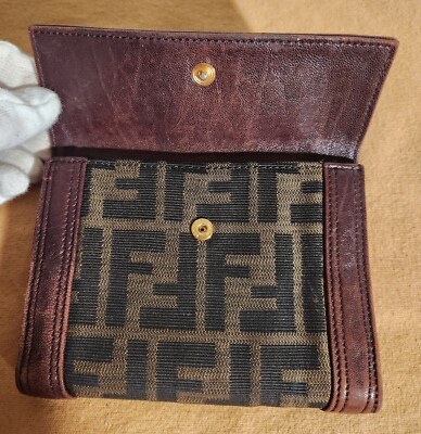 FENDI FF Zucca Bifold Spy Canvas Wallet | eBay