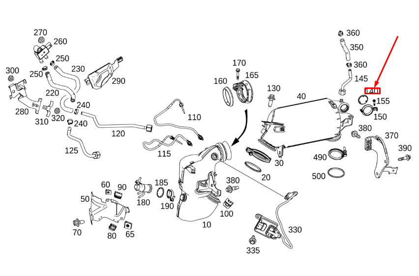 MB GLE W167 Partikelfilter/Abgasrückführungsleitungsdichtung A6541421980