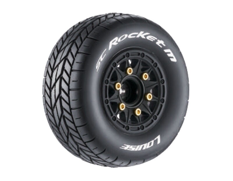 Team Louise LOUT3228SB SC-Rocket Tires M Soft On Rim Black 12/14/17 Mm (2)