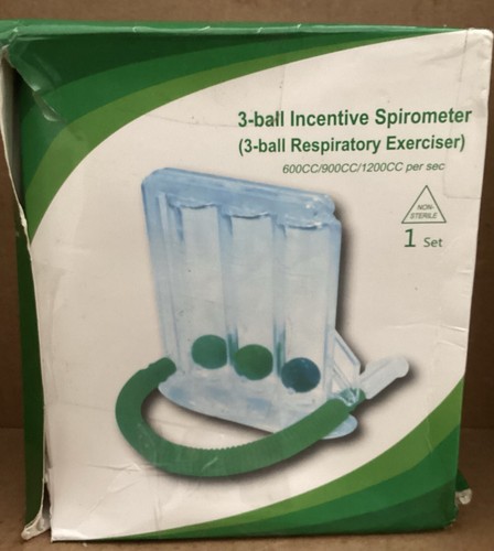 Incentive Spirometer 3-ball Respiratory Exerciser New-The Box Is Damage - Picture 2 of 2