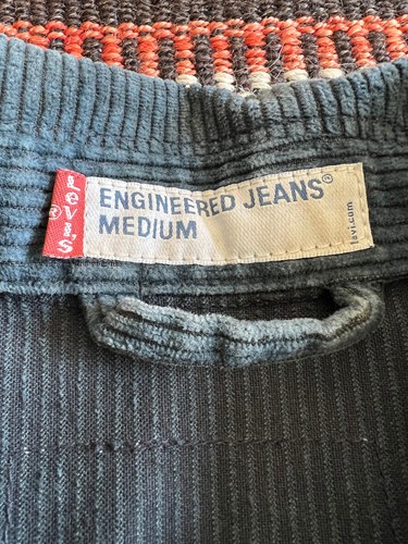 Levi's Engineered Jeans Jacket M Jumbo Cord Blue Twisted Worker Rare LVC-ish Y2K - Imagen 15 de 20