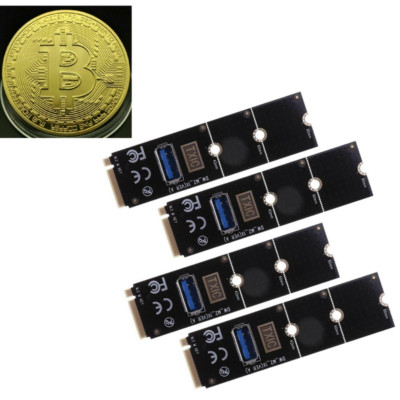 NGFF M.2 To USB 3.0 Converter PCI-E Riser Crd dpter For BTC Mchine 4pcs US