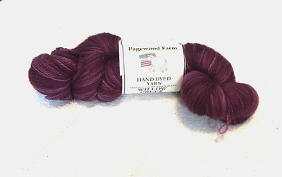 Pagewood Farms Hand Dyed Sock Yarn  PLUM 100% Merino 1 Hank, 4 oz. 675 Yds 