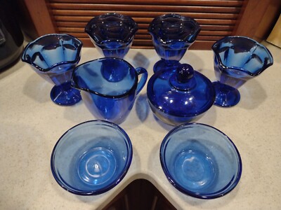 Vintage Anchor Hocking Cobalt Blue Glassware 9 pc | eBay