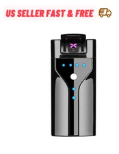 Electric Lighter, USB Rechargeable Lighter, Plasma Dual Arc Lighter, Windproof