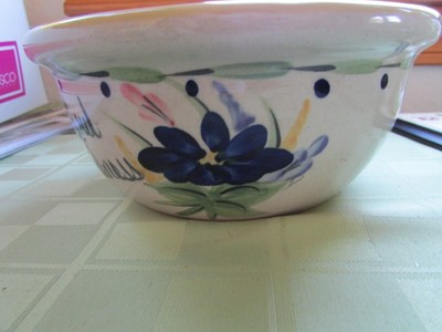 Yesteryear's Pottery Marshall TX Serve the Lord w/ gladness Bowl NEW Floral 2000