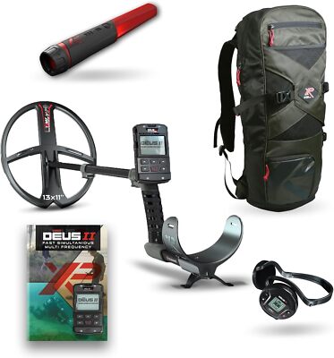 XP Deus II Metal Detector Free MI-6 & 240 Backpack DEUS2-34FMFRCWS6EA (13'' Coil)