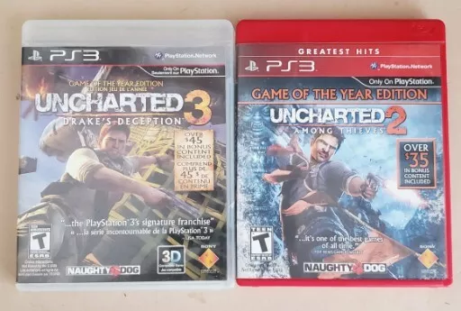 Uncharted 2 Among Thieves GoTY & 3 Drakes Deception- PlayStation 3 PS3 Lot