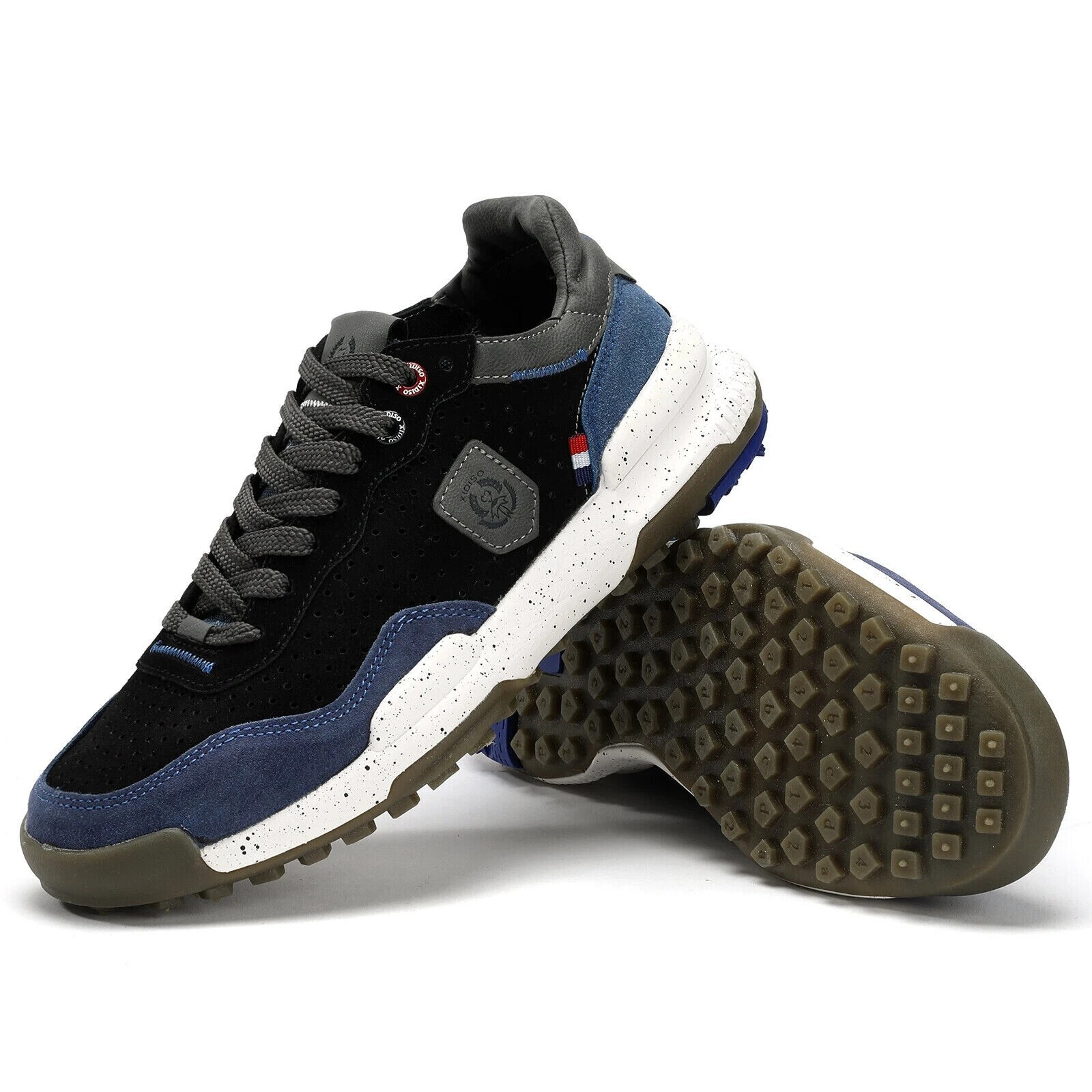 Men's Leather Trainers Sneakers Casual Walking Outdoor Sport Gym Shoes UK Size 9 eBay