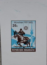 RWANDA RUANDA 1972 521 PROOF PROBE Olympics Olympia M&uuml;nchen Munich Springreiten